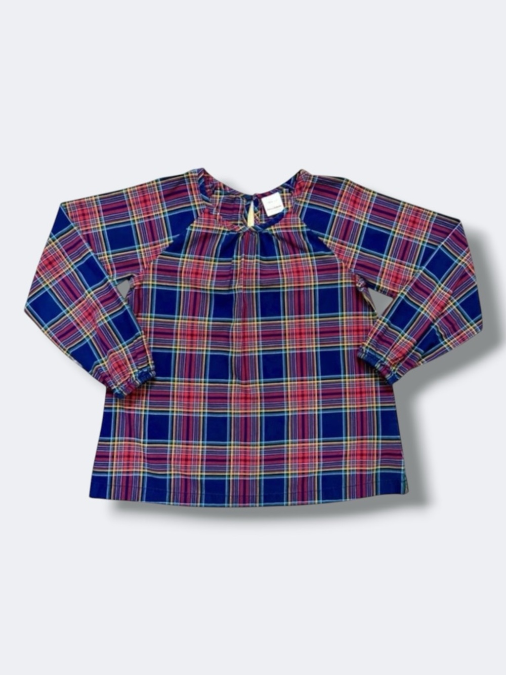 Hanna Andersson Plaid Top Girls 8 Red Cotton Long Sleeve Christmas Holiday